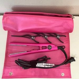 NEW...CHI SMART FLAT IRON, TRAVEL CASE + 3 HAIR CLIPS